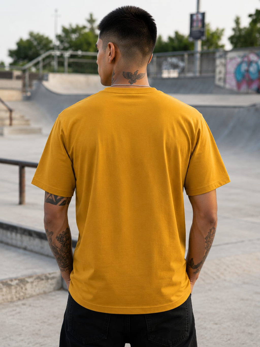 Men's Premium Mustard Yellow Classic Crew T-Shirt