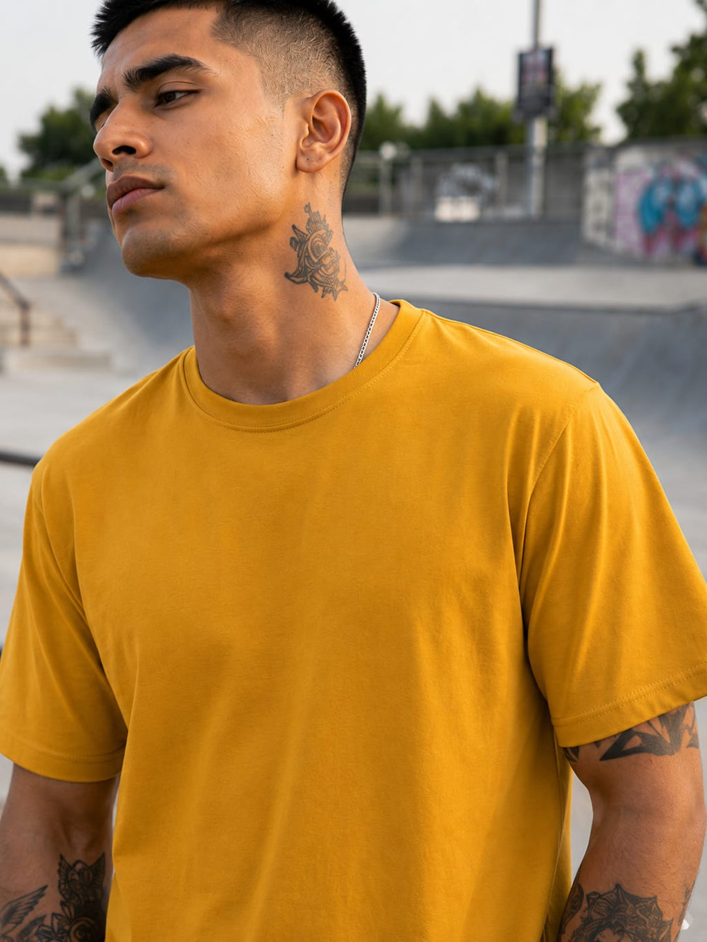 Men's Premium Mustard Yellow Classic Crew T-Shirt