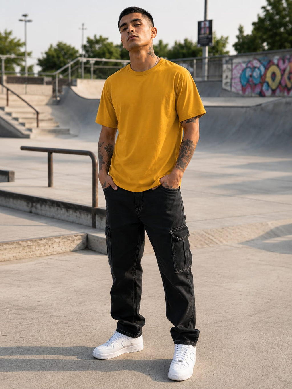 Men's Premium Mustard Yellow Classic Crew T-Shirt