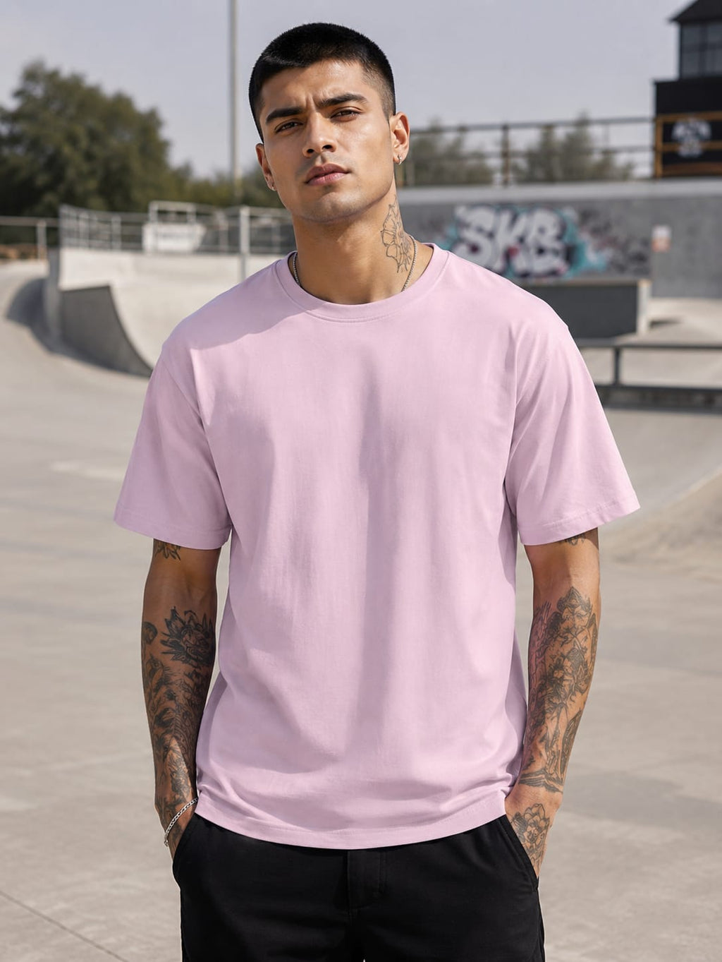 Men's Premium Light Baby Pink Classic Crew T-Shirt