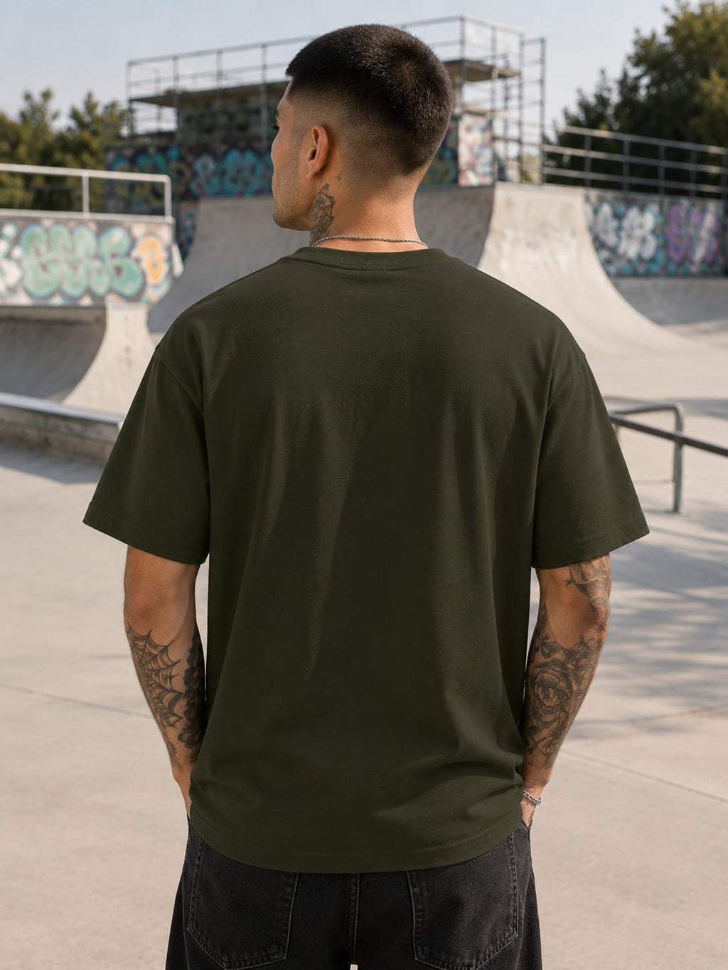 Men's Premium Olive Green Classic Crew T-Shirt
