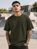Men's Premium Olive Green Classic Crew T-Shirt