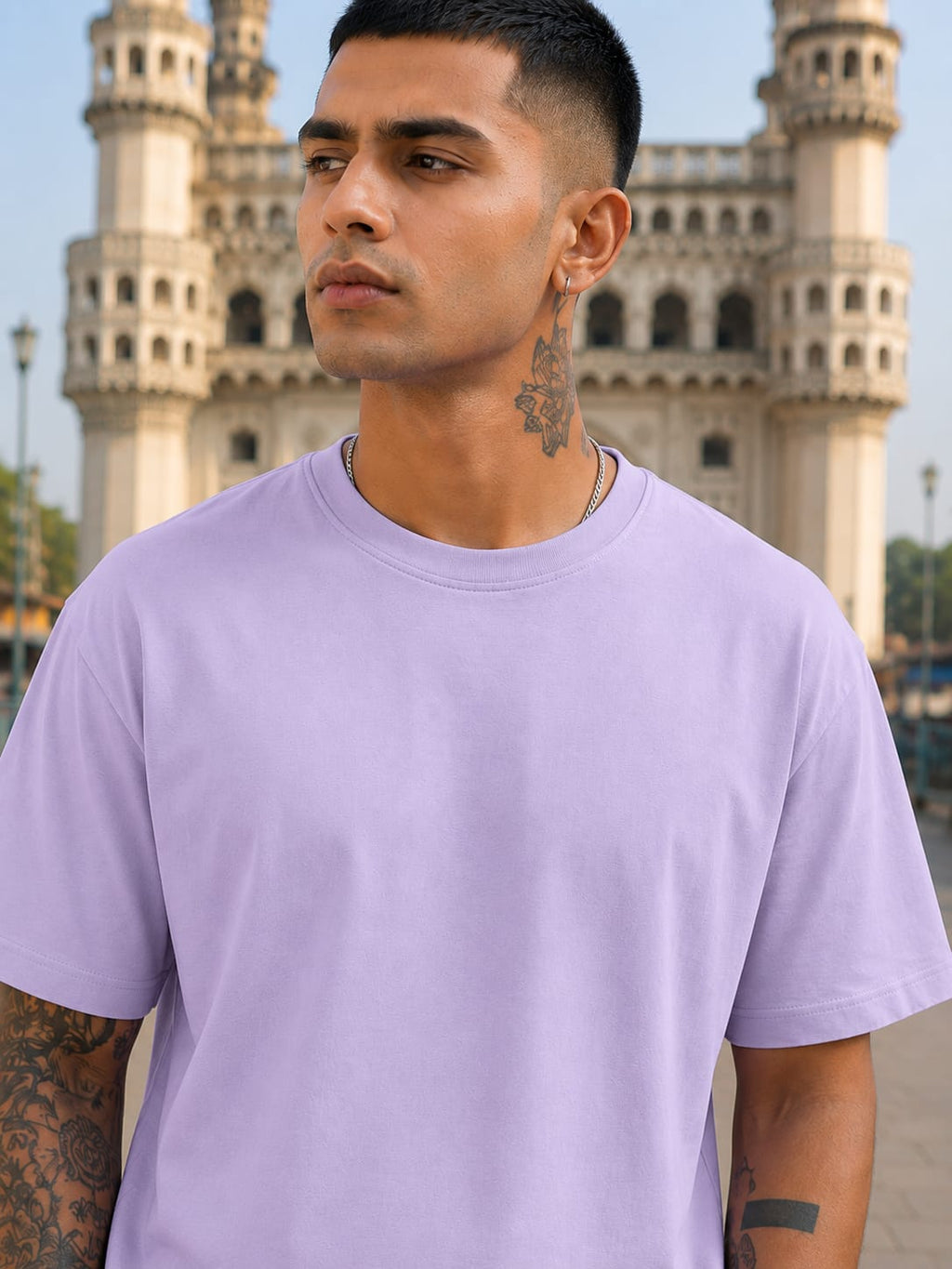 Men's Premium Lavender Classic Crew T-Shirt