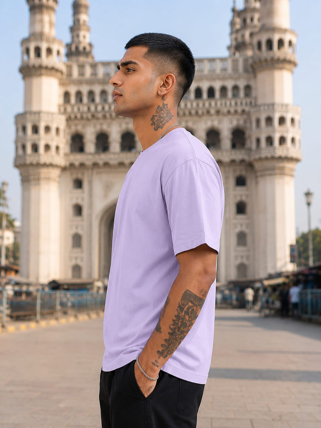 Men's Premium Lavender Classic Crew T-Shirt