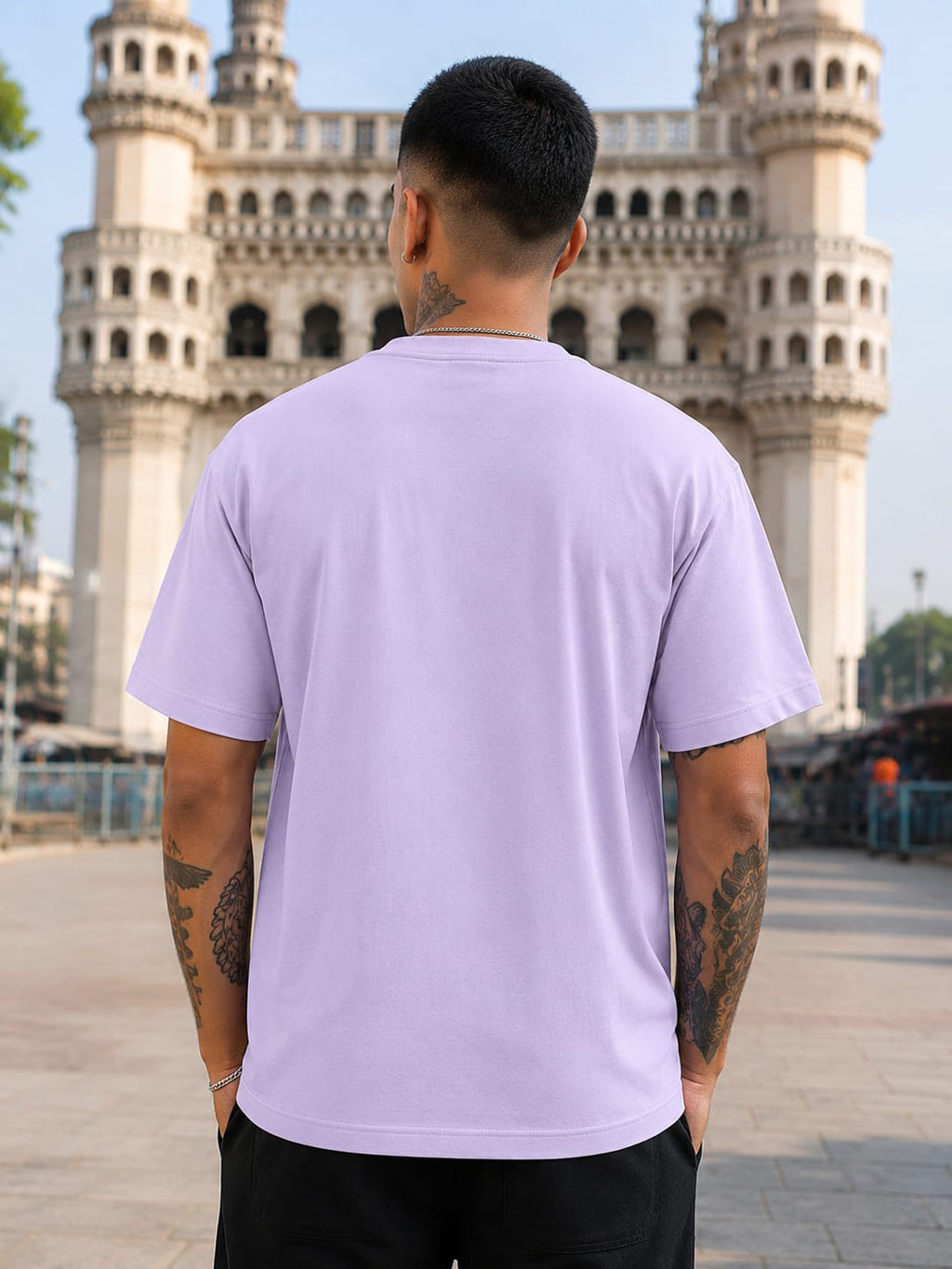 Men's Premium Lavender Classic Crew T-Shirt