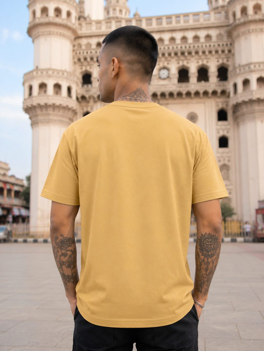 Men's Premium Beige Classic Crew T-Shirt