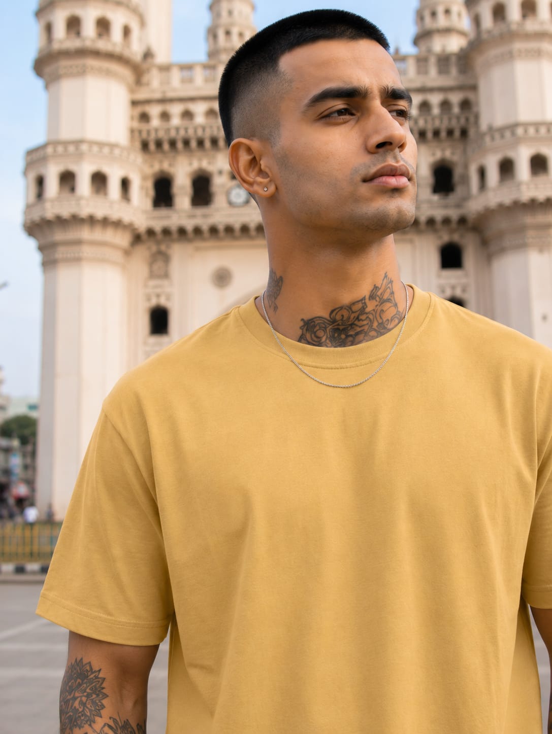 Men's Premium Beige Classic Crew T-Shirt