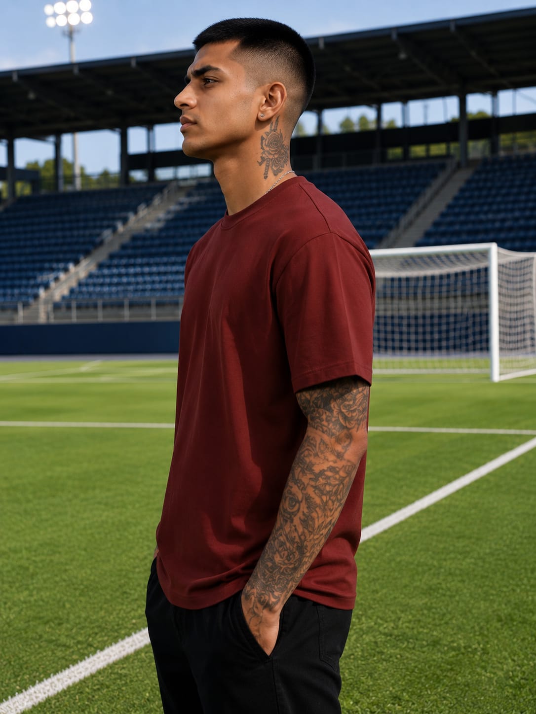 Men's Premium Brick Red Classic Crew T-Shirt