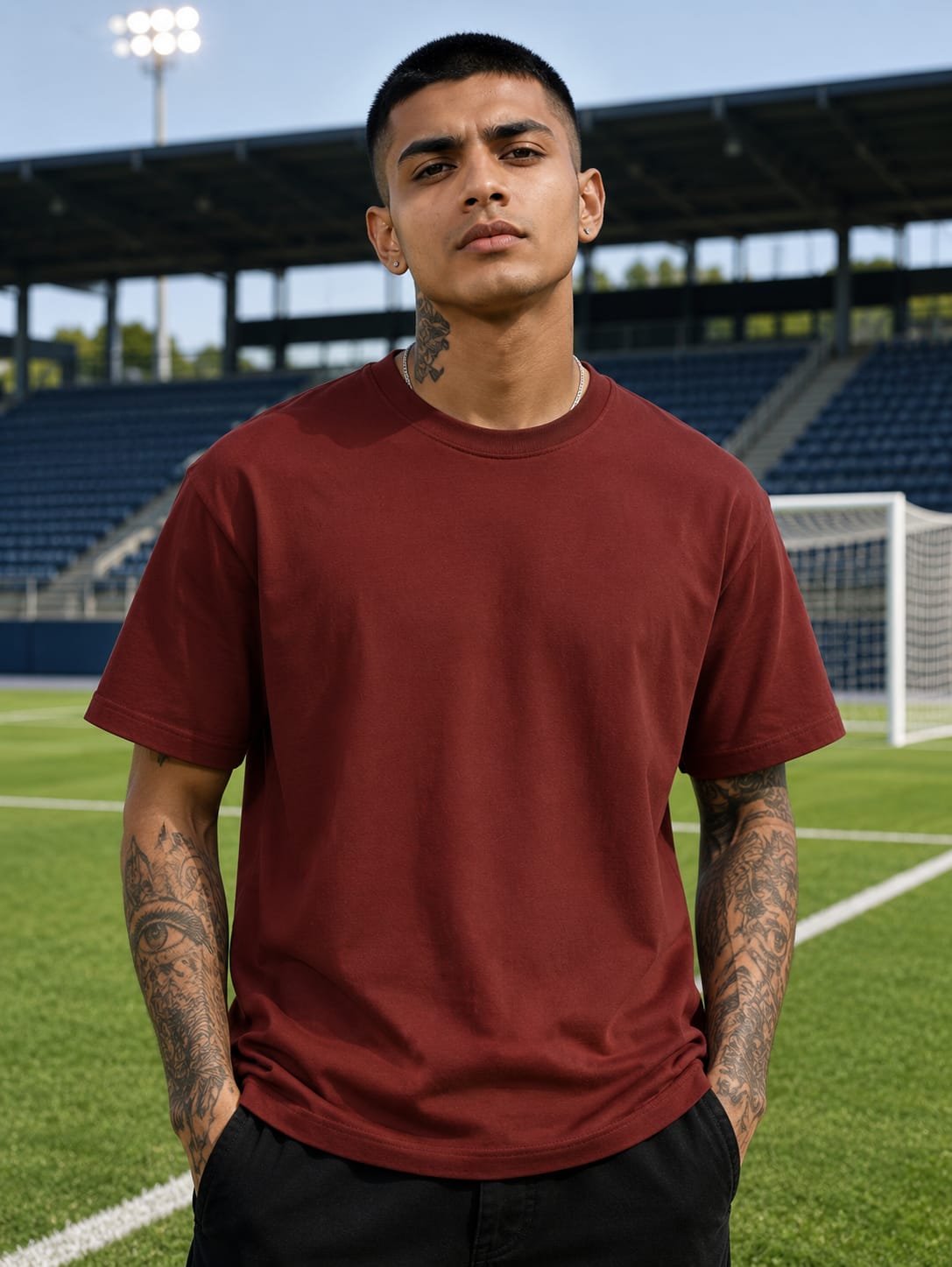 Men's Premium Brick Red Classic Crew T-Shirt