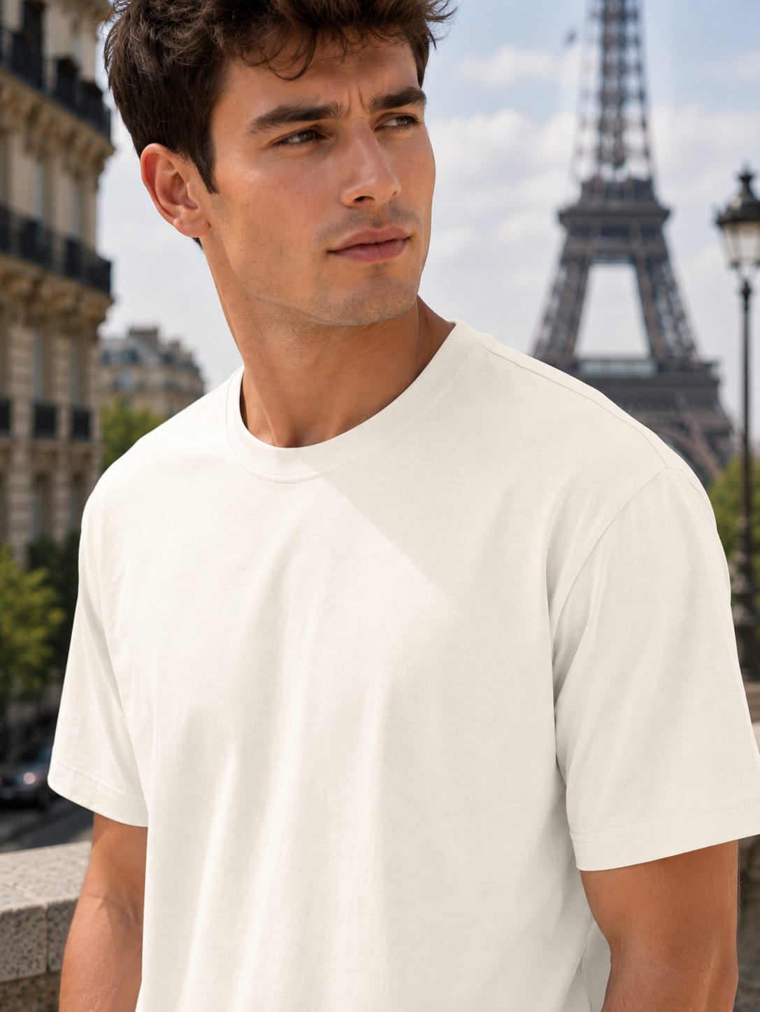 Men's Premium Off-White Classic Crew T-Shirt