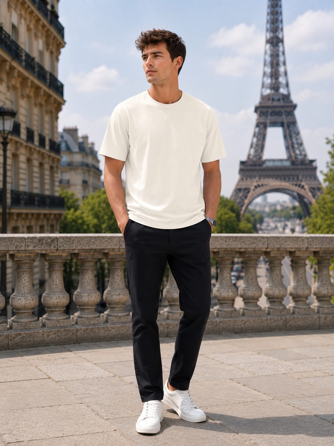 Men's Premium Off-White Classic Crew T-Shirt