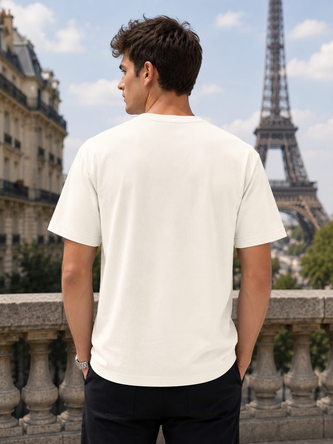 Men's Premium Off-White Classic Crew T-Shirt