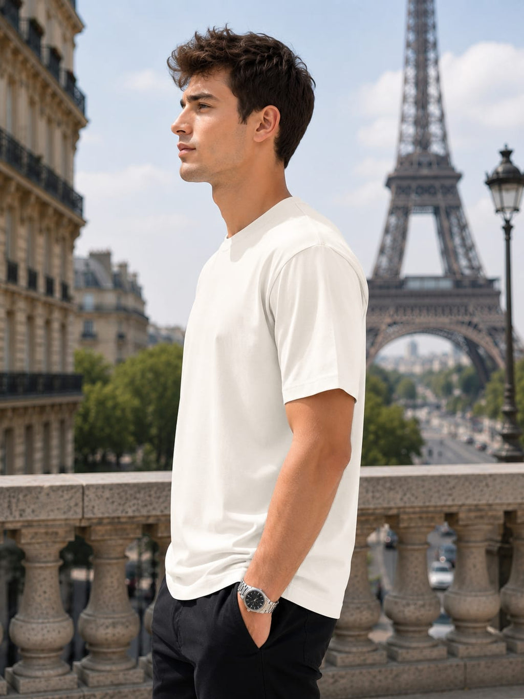 Men's Premium Off-White Classic Crew T-Shirt