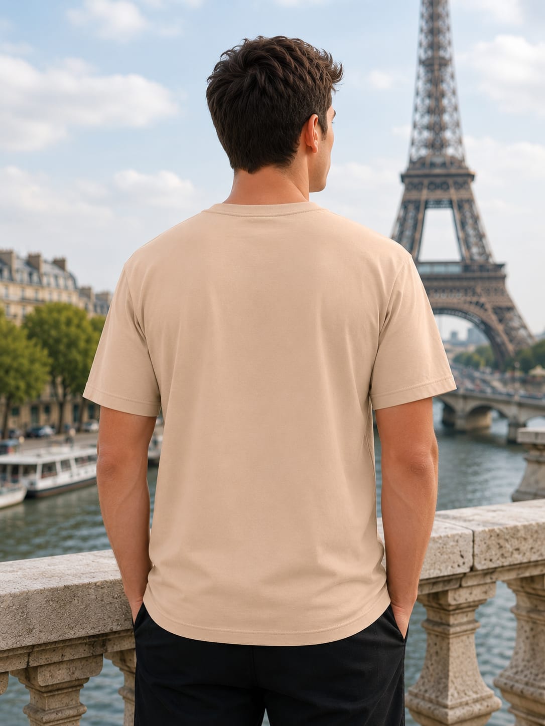 Men's Premium Peach Classic Crew T-Shirt