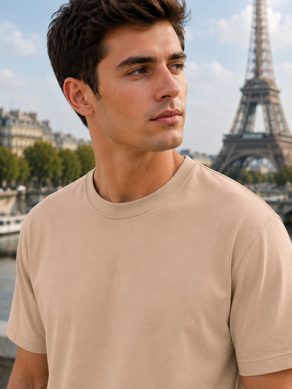 Men's Premium Peach Classic Crew T-Shirt