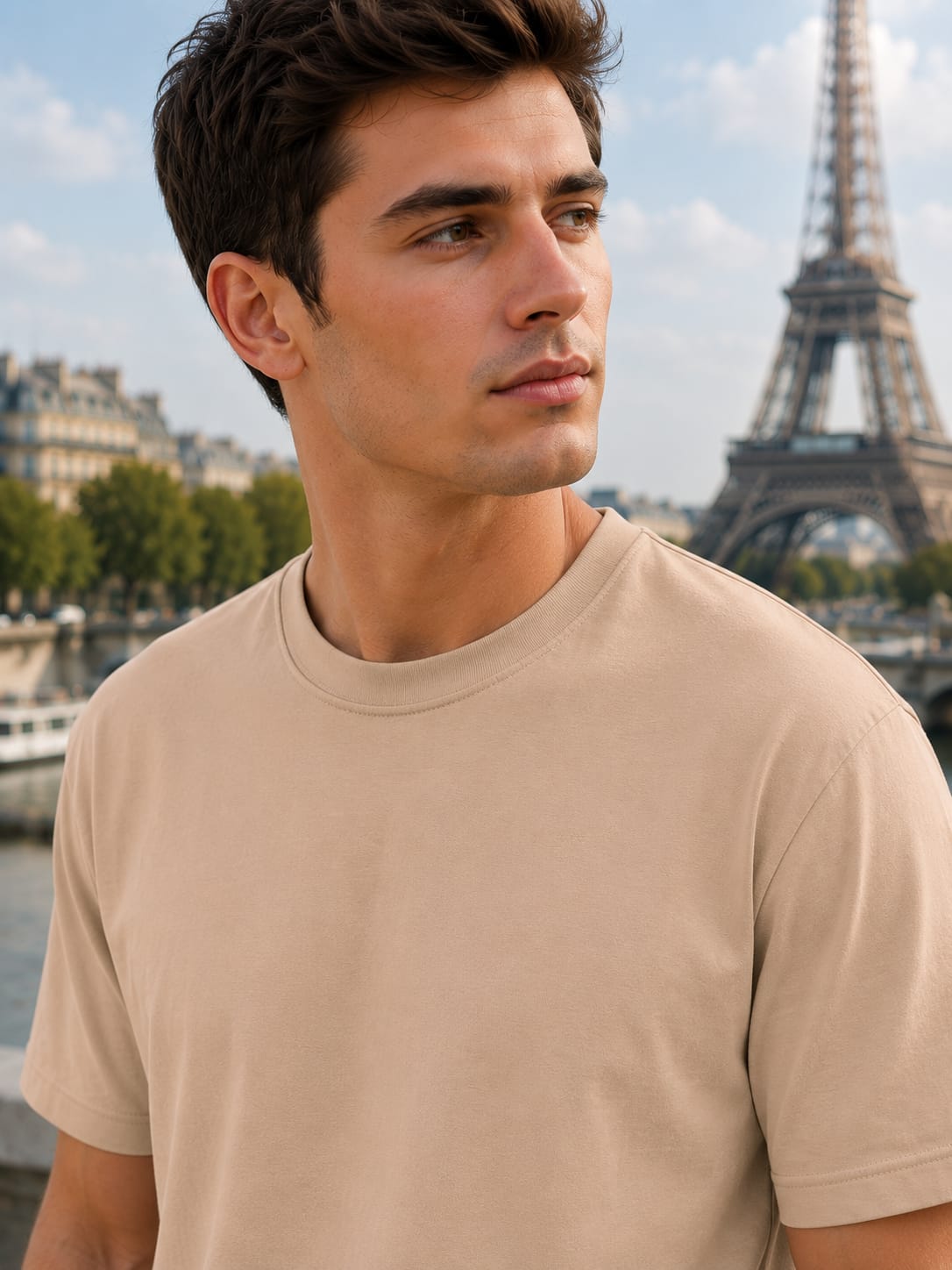 Men's Premium Peach Classic Crew T-Shirt