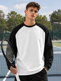 Men's Black White Raglan T-Shirt
