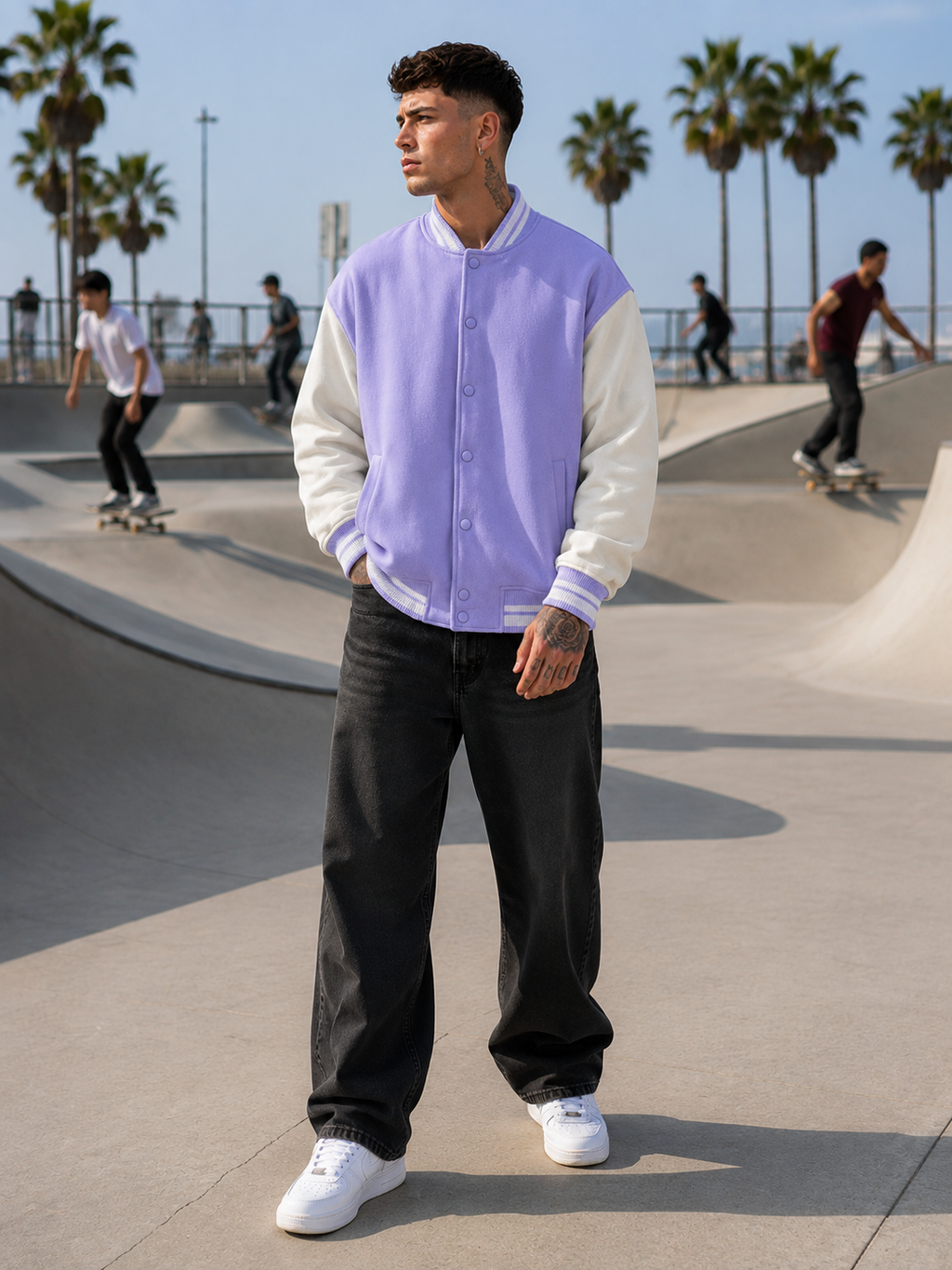 Men's Lavender Varsity Jacket