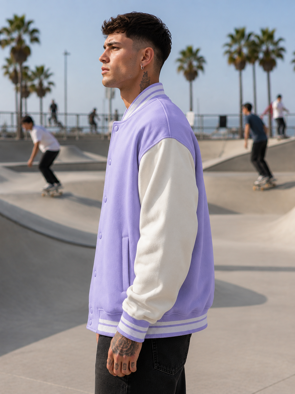 Men's Lavender Varsity Jacket
