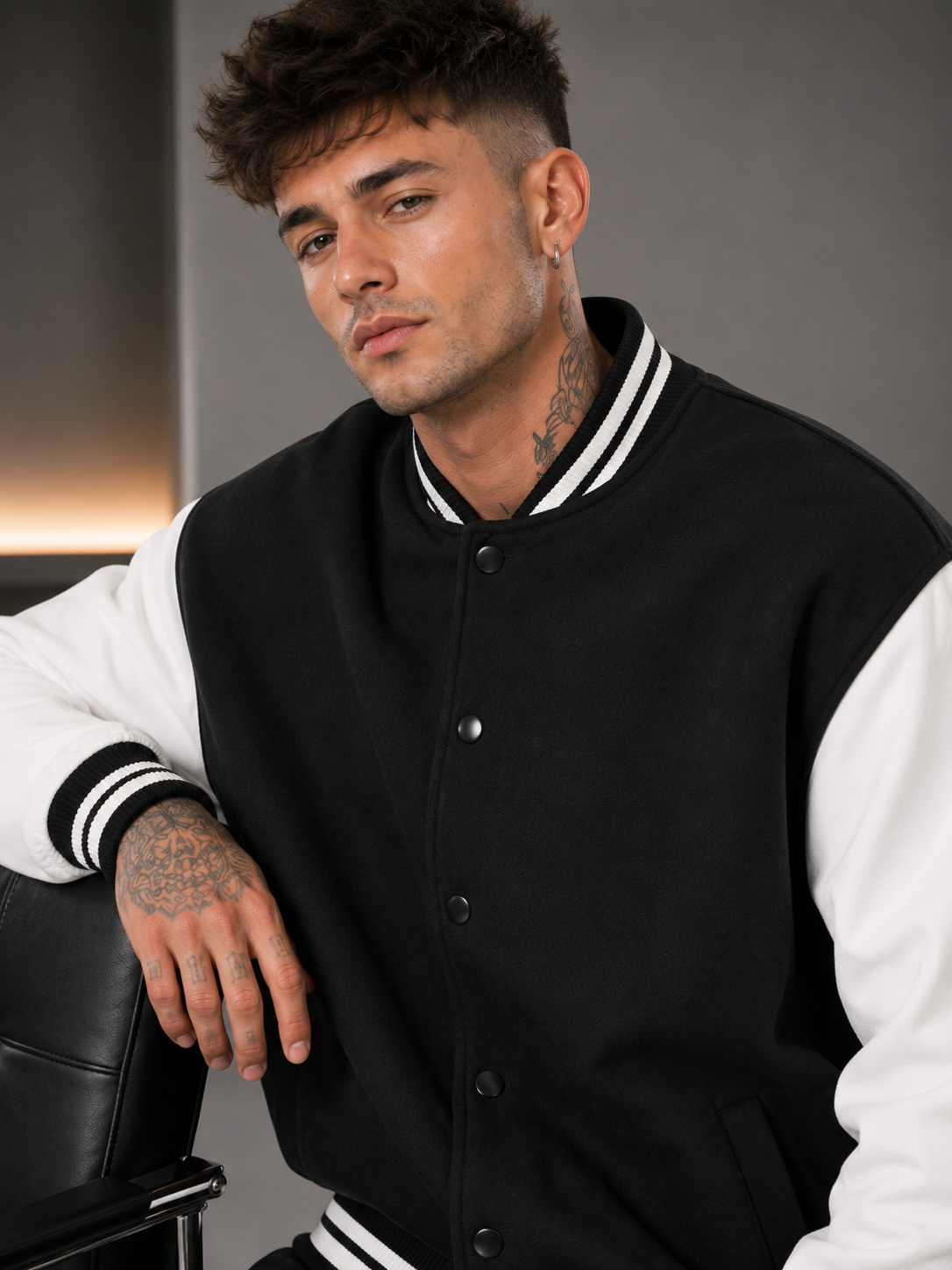 Men's Black Varsity Jacket
