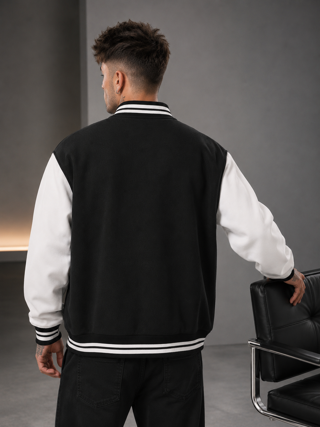Men's Black Varsity Jacket