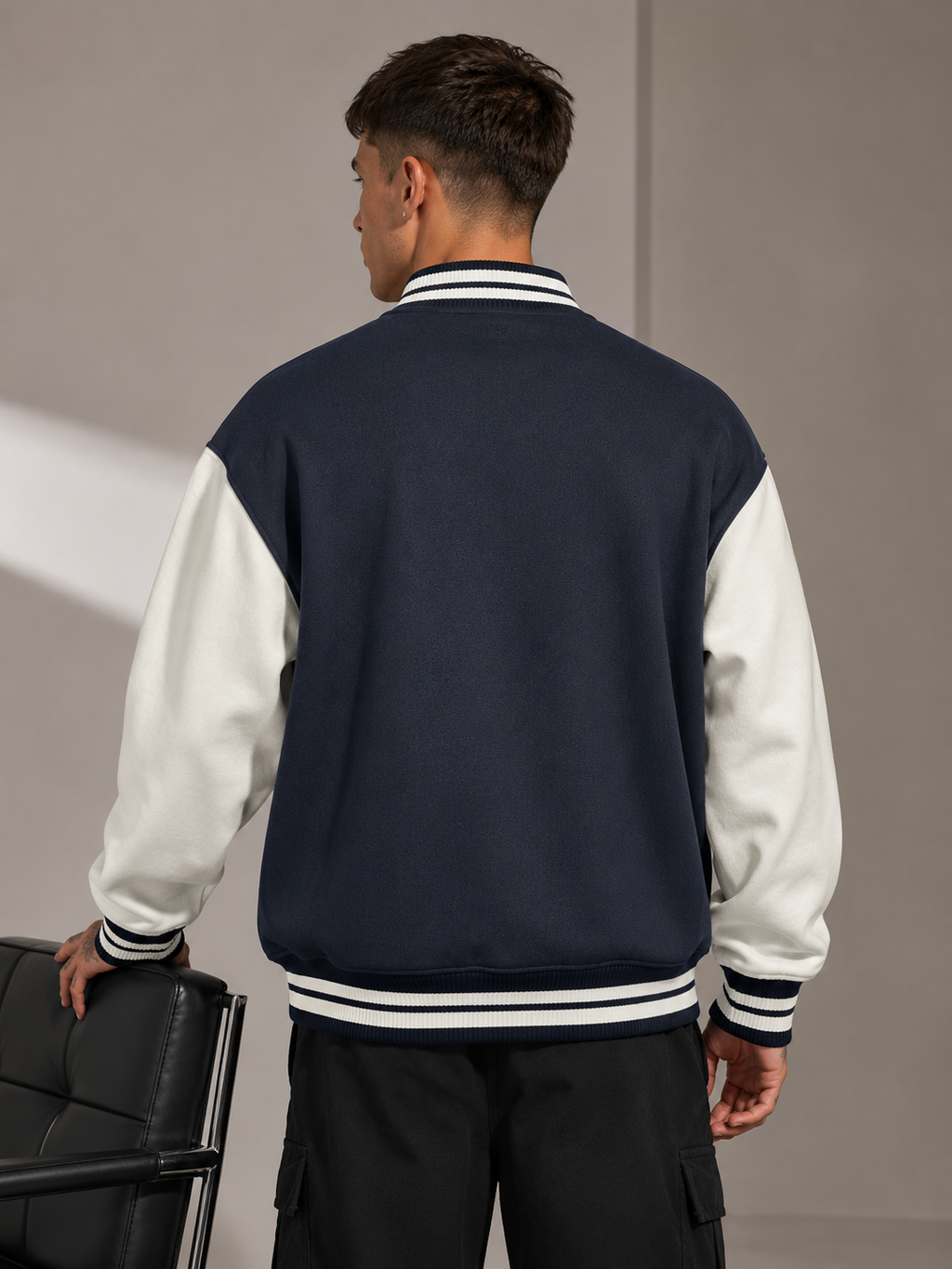 Men's Navy Blue Varsity Jacket