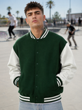 Men's Bottle Green Varsity Jacket