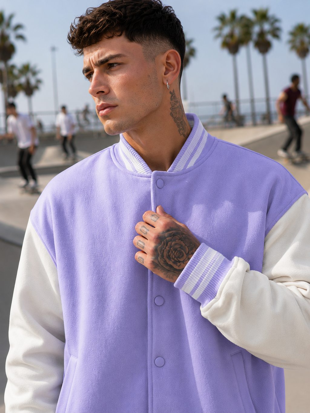 Men's Lavender Varsity Jacket