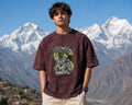 Men's Maroon Oversized Acid Wash T-shirt