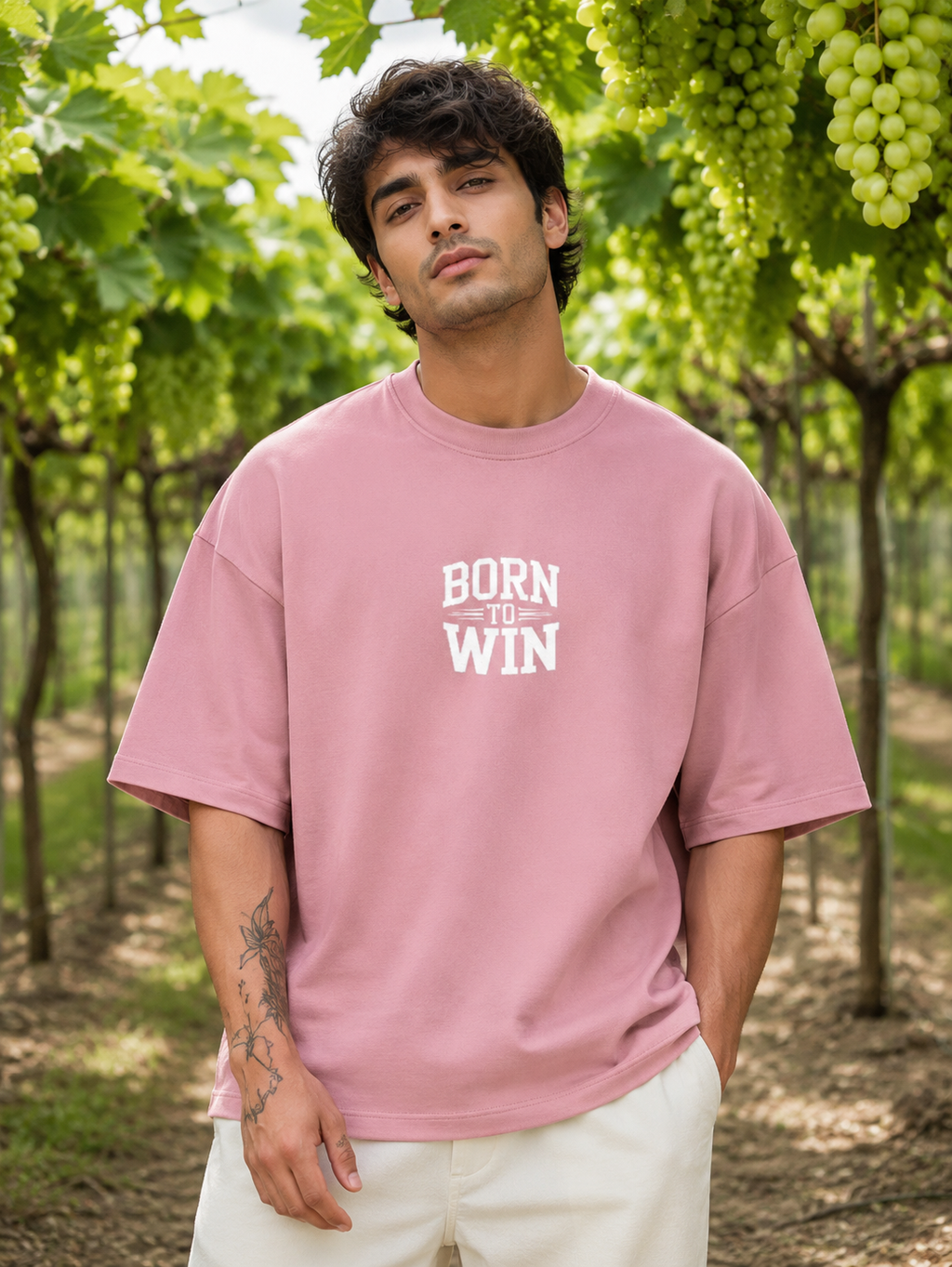 Men's Flamingo BTW Typography Oversized T-shirt