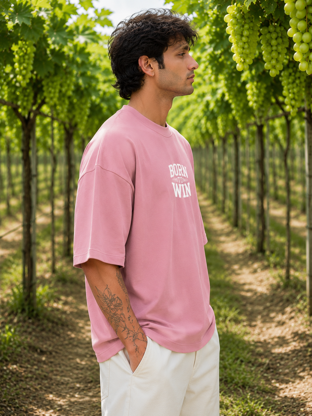 Men's Flamingo BTW Typography Oversized T-shirt