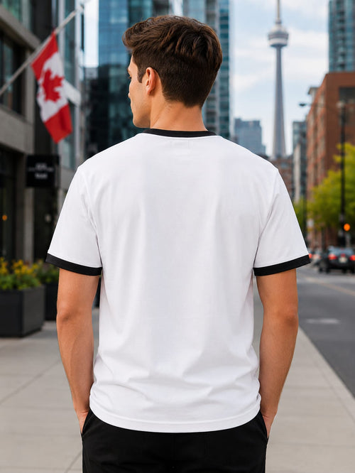 Men's Black & White Ringer T-Shirt.