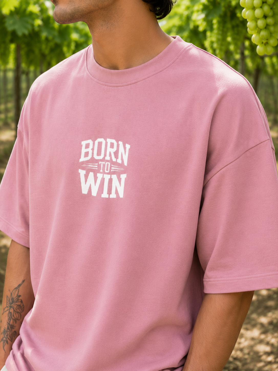 Men's Flamingo BTW Typography Oversized T-shirt