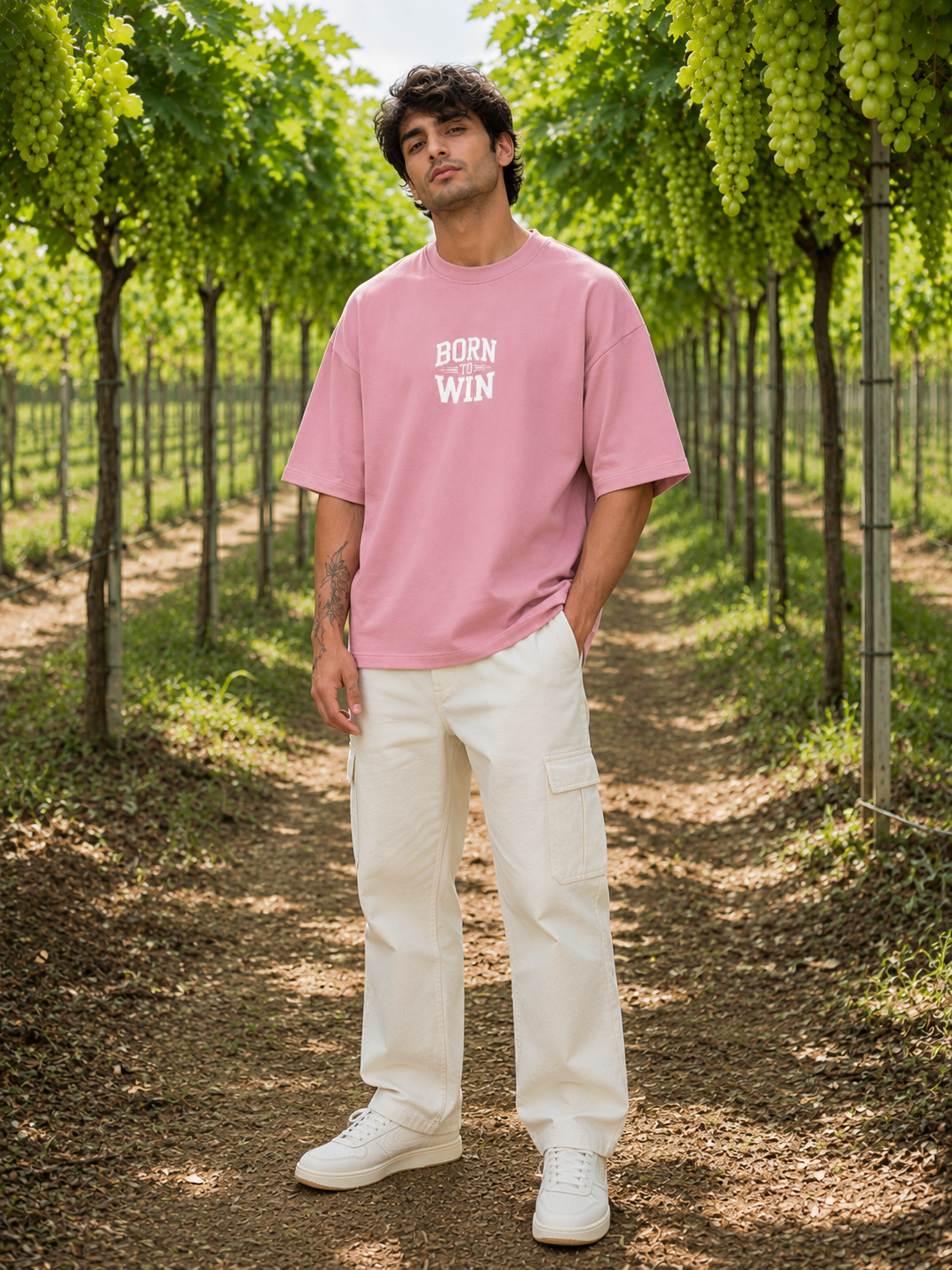 Men's Flamingo BTW Typography Oversized T-shirt