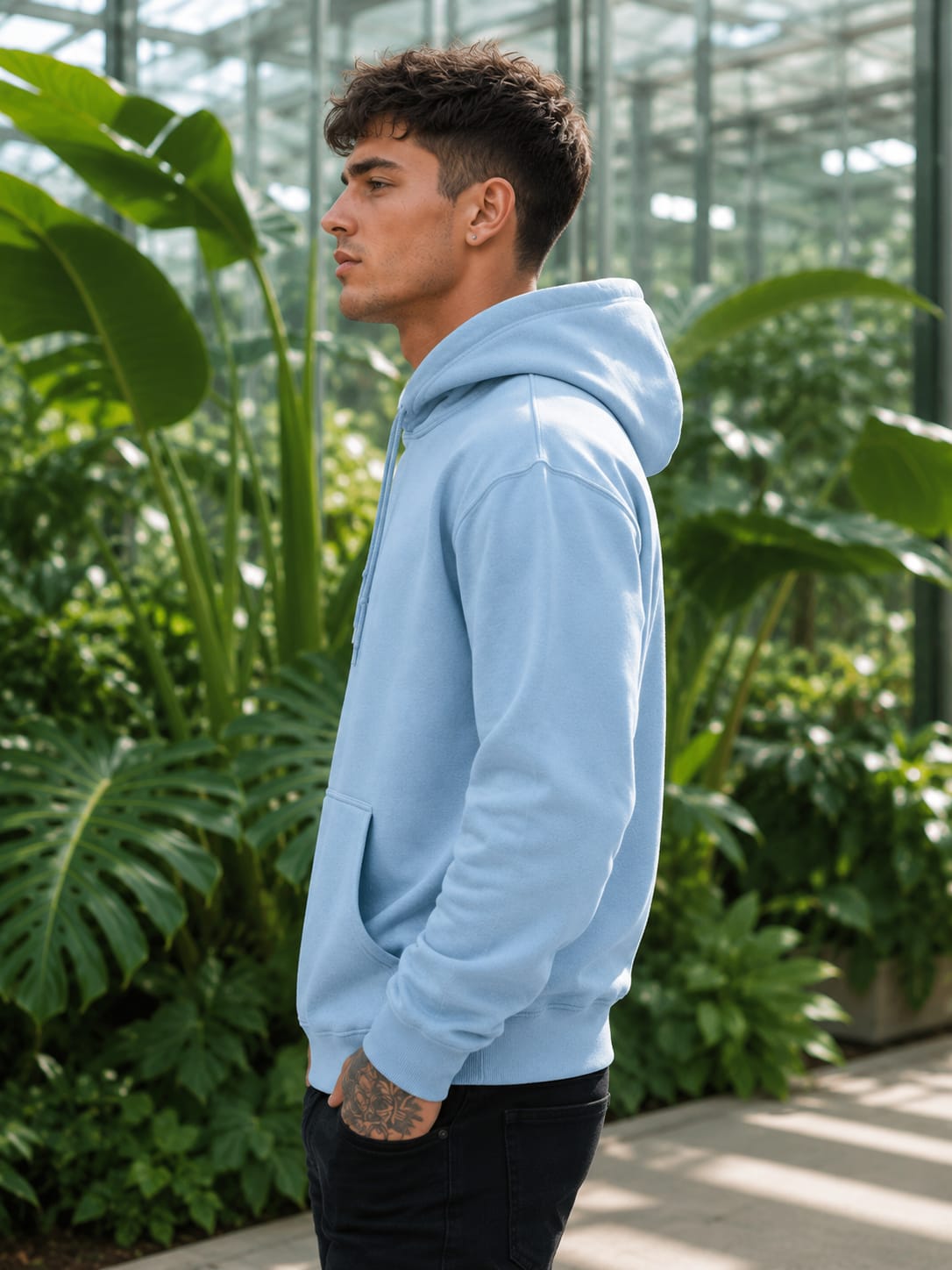 Men's Baby Blue Hoodies