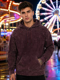 Men's Acid Washed Maroon Hoodie