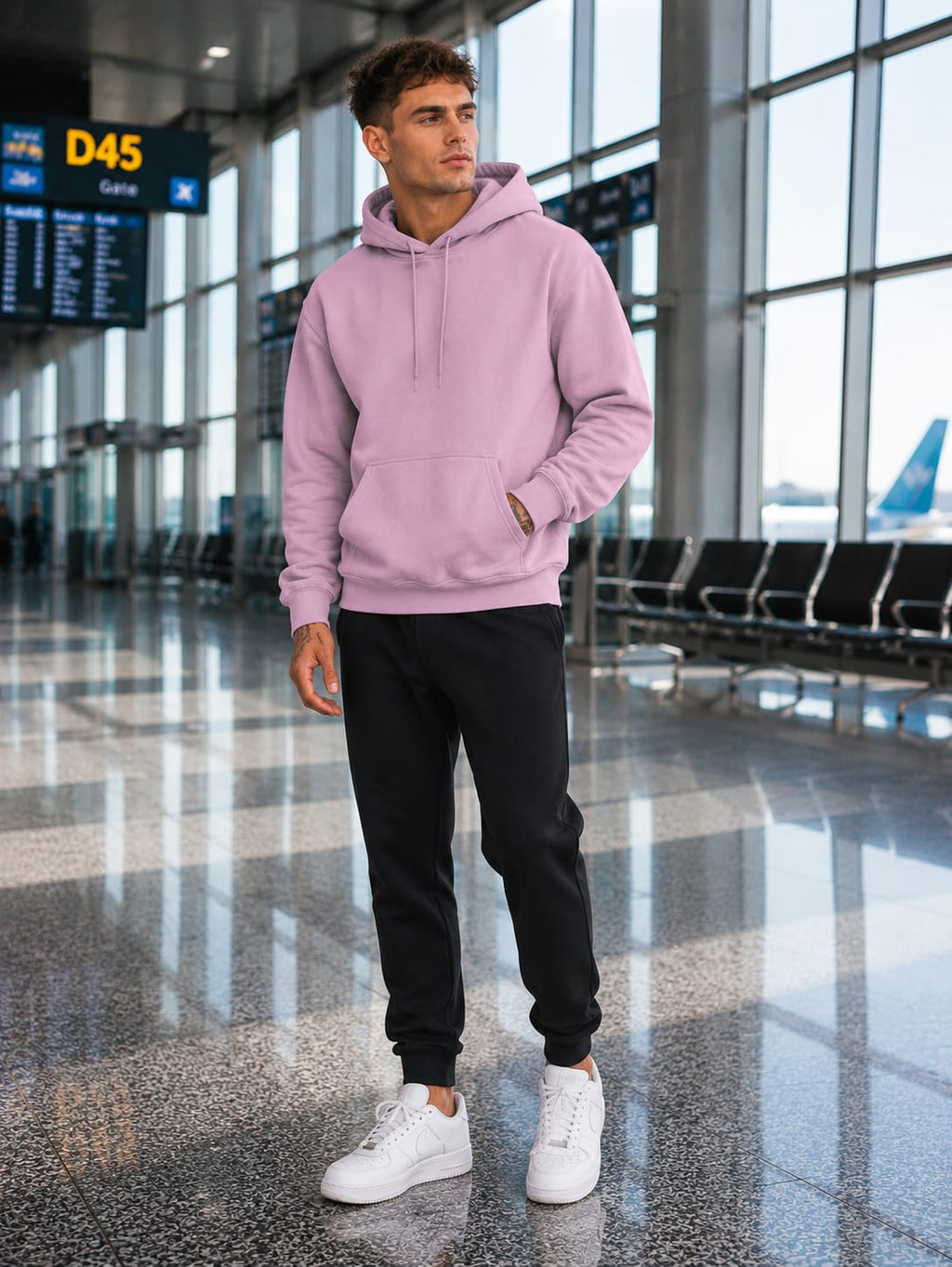 Men's Light Baby Pink Hoodie