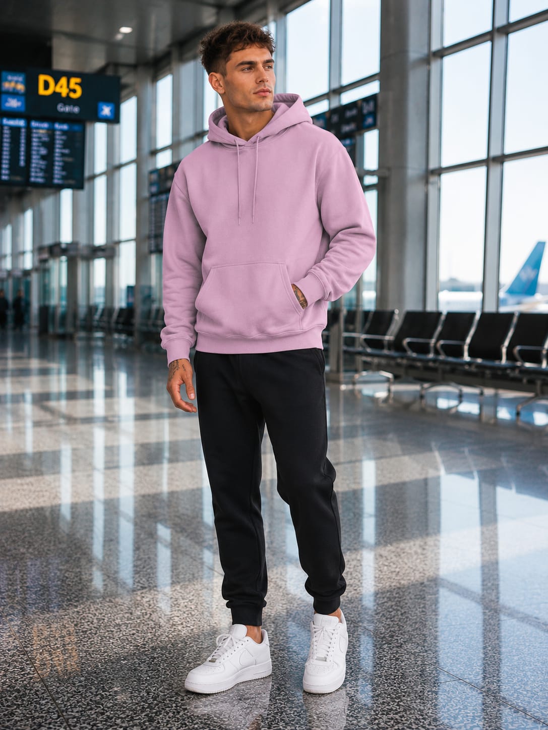 Men's Light Baby Pink Hoodie