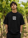 Men's Black BTW Typography Oversized T-shirt.