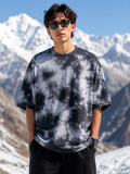 Men's White Black Plain Oversized T-shirt