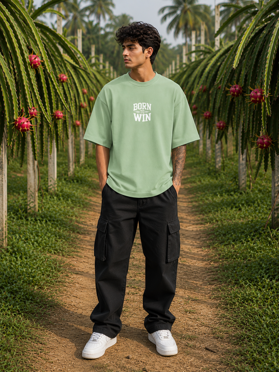 Men's Jade BTW Typography Oversized T-shirt.