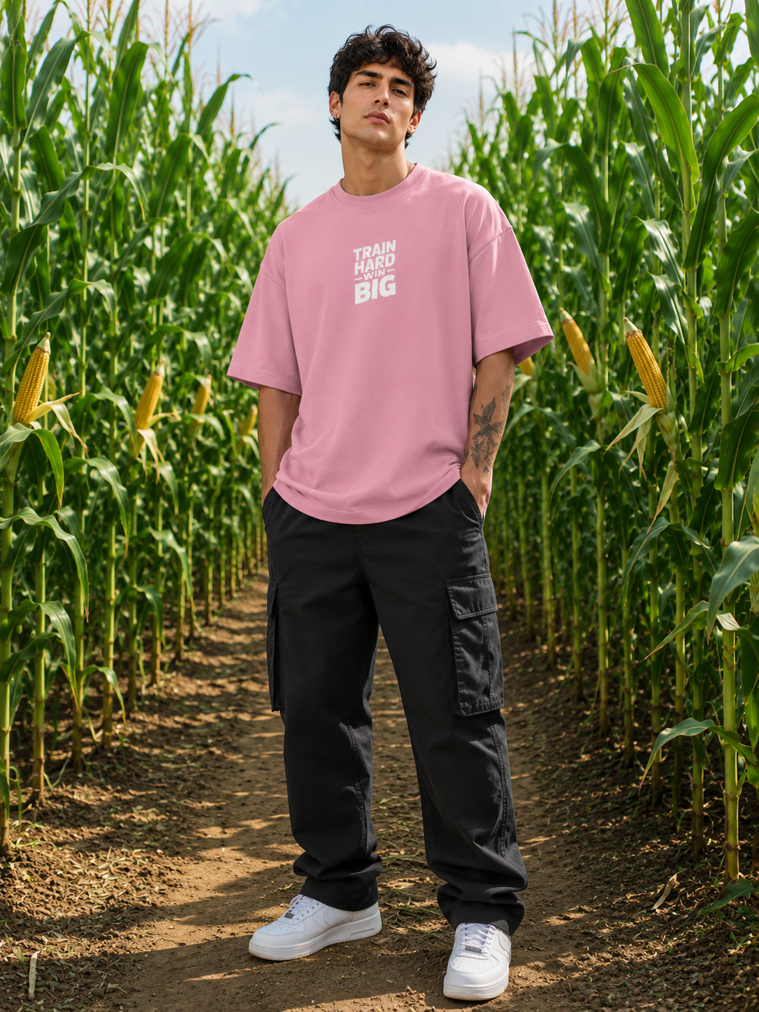 Men's Flamingo THWB Typography Oversized T-shirt