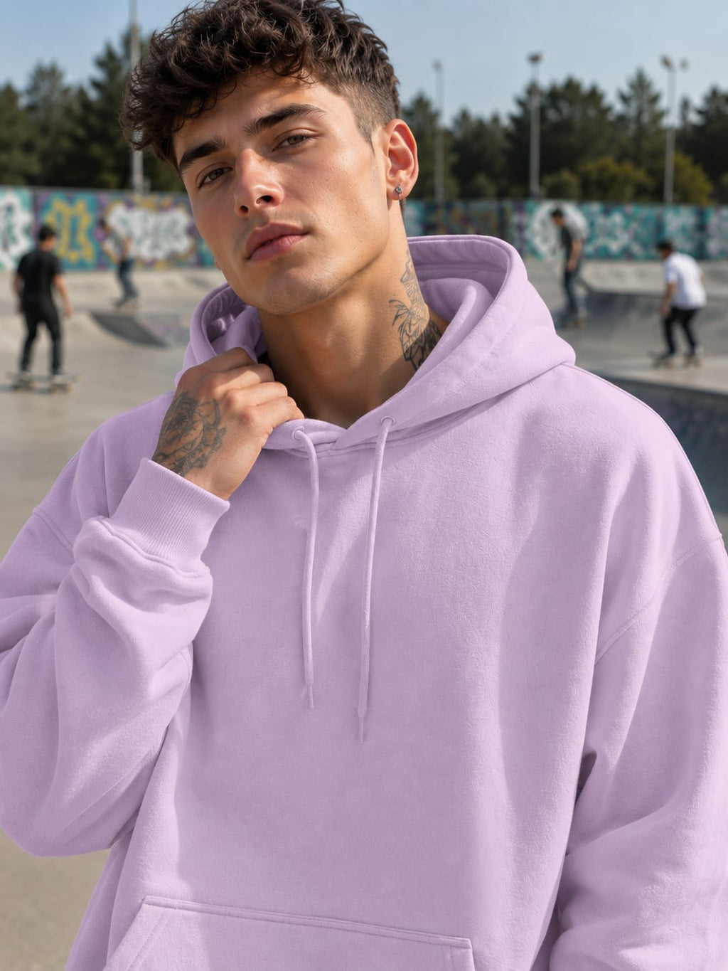 Men's Light Baby Pink Oversized Hoodie