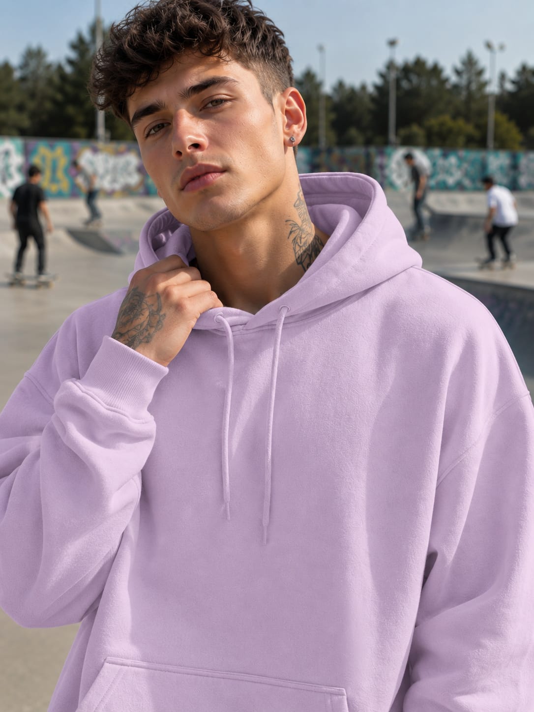 Men's Light Baby Pink Oversized Hoodie
