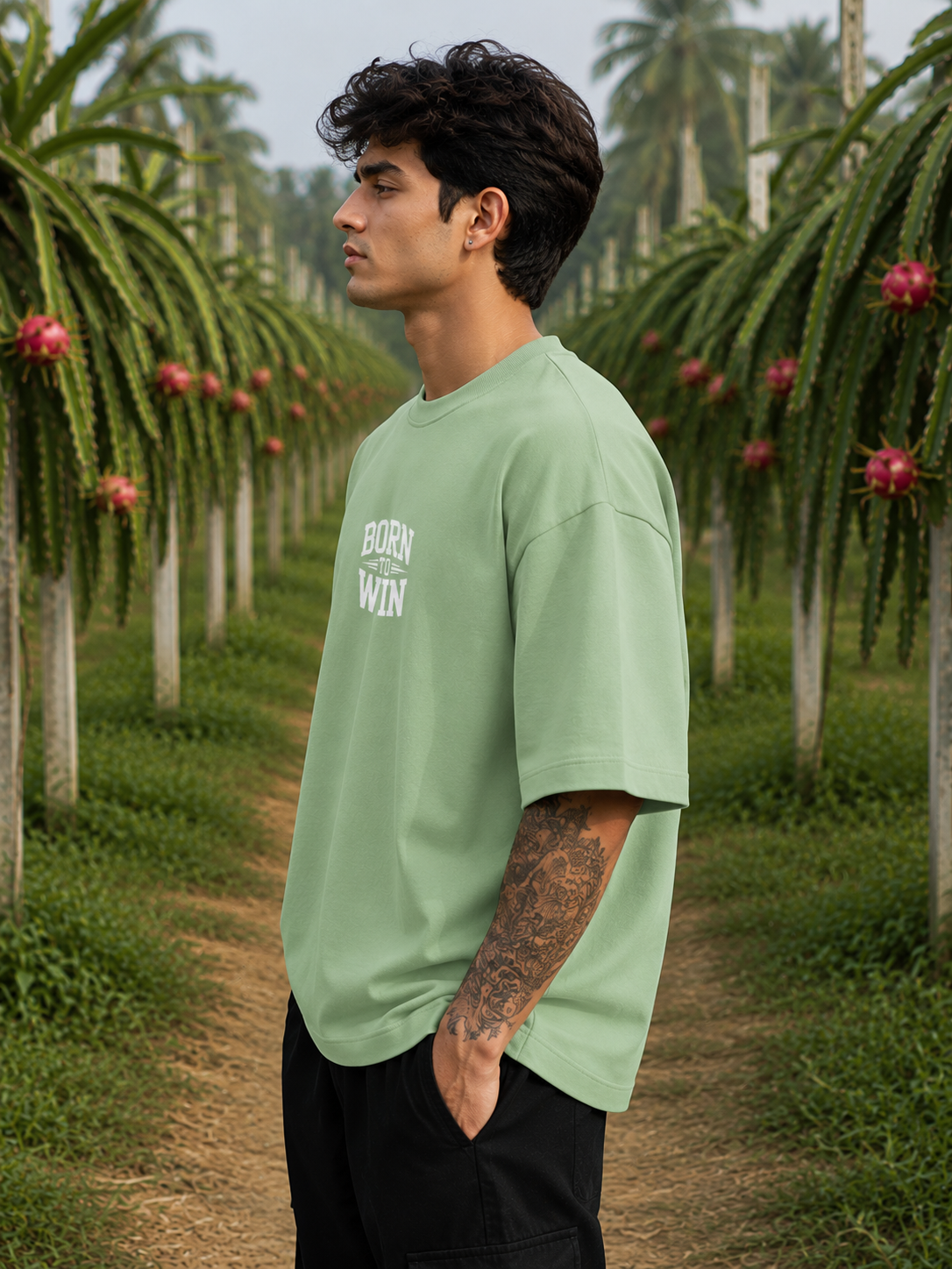 Men's Jade BTW Typography Oversized T-shirt.