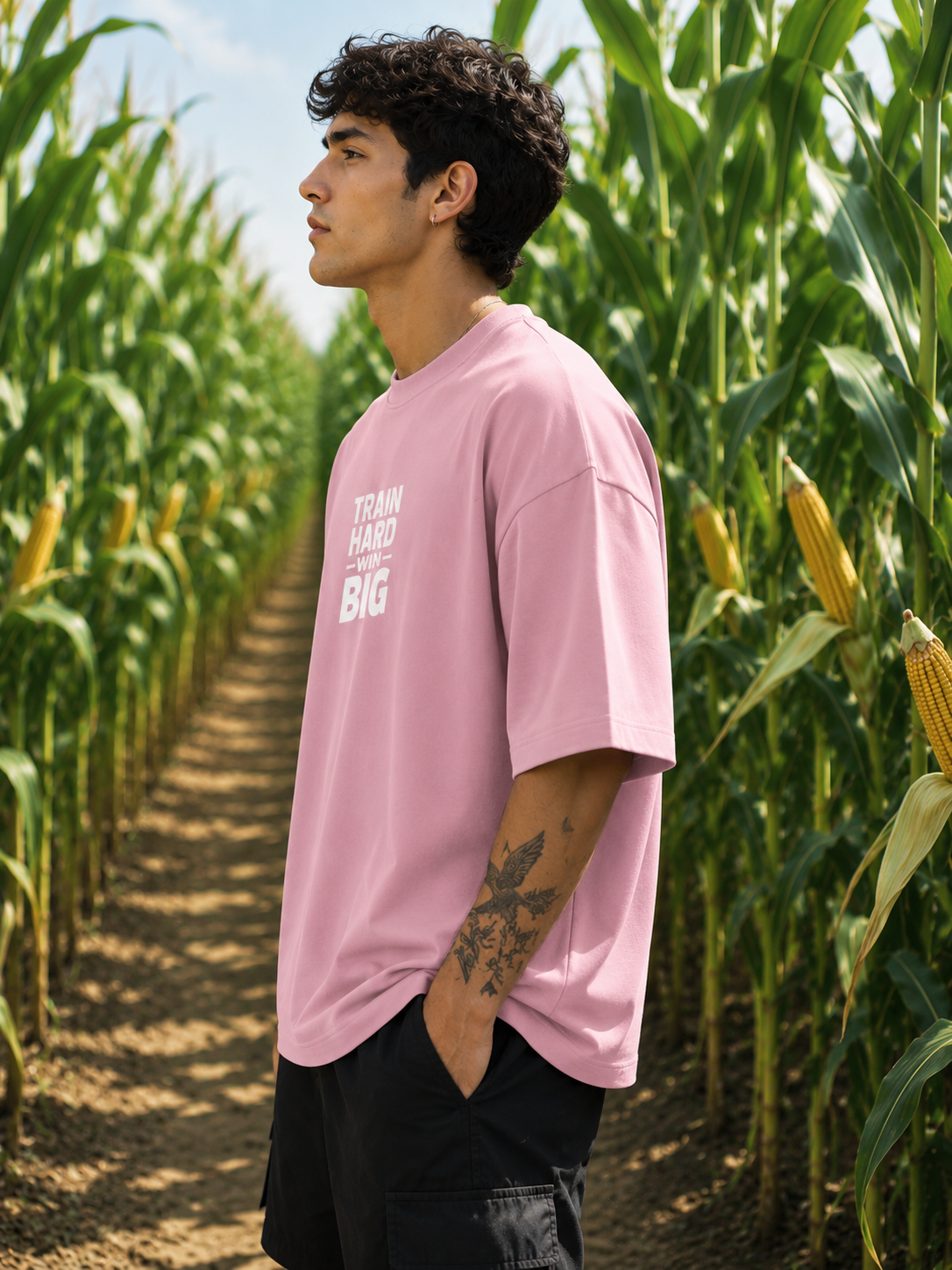 Men's Flamingo THWB Typography Oversized T-shirt