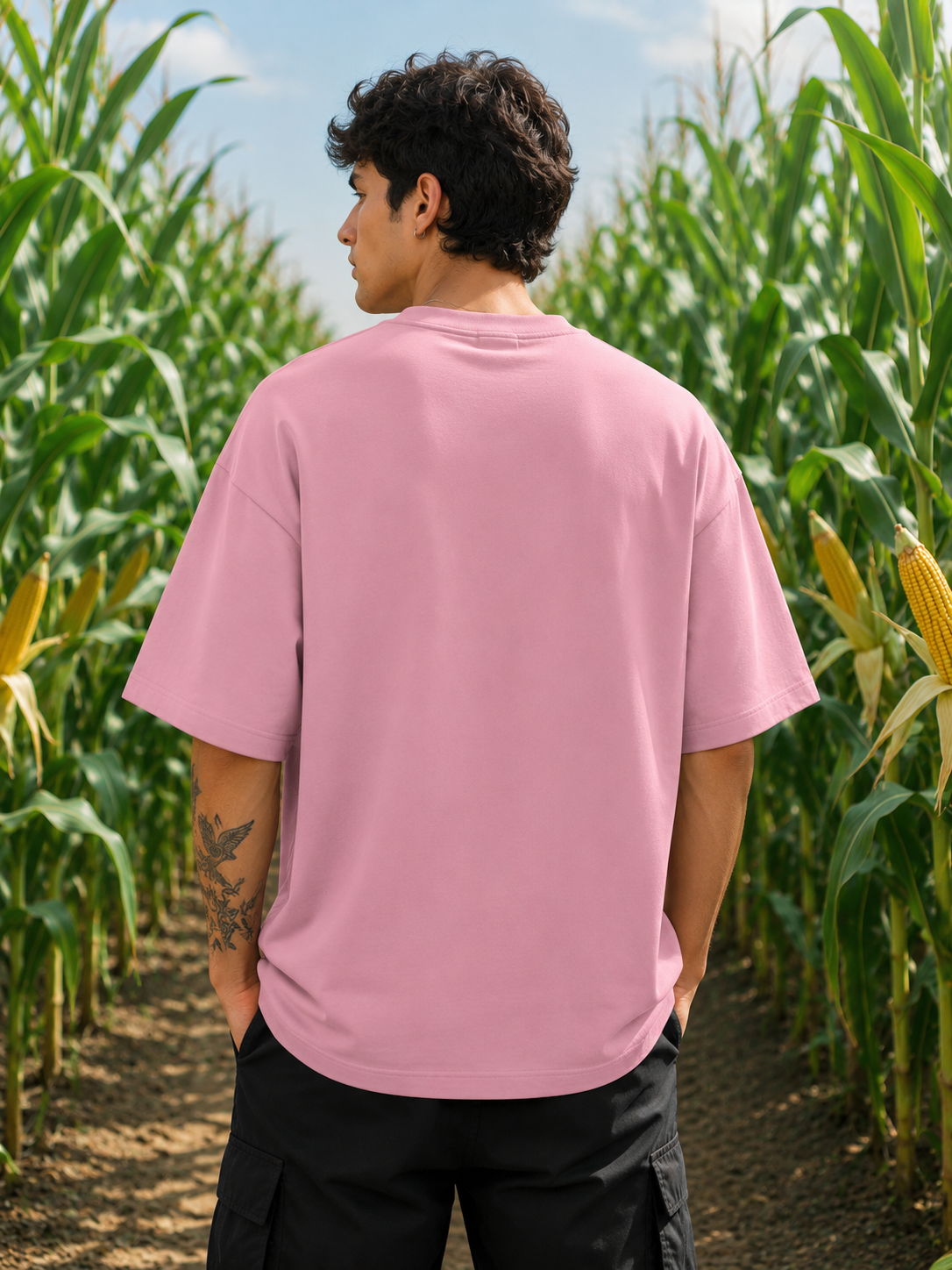 Men's Flamingo THWB Typography Oversized T-shirt