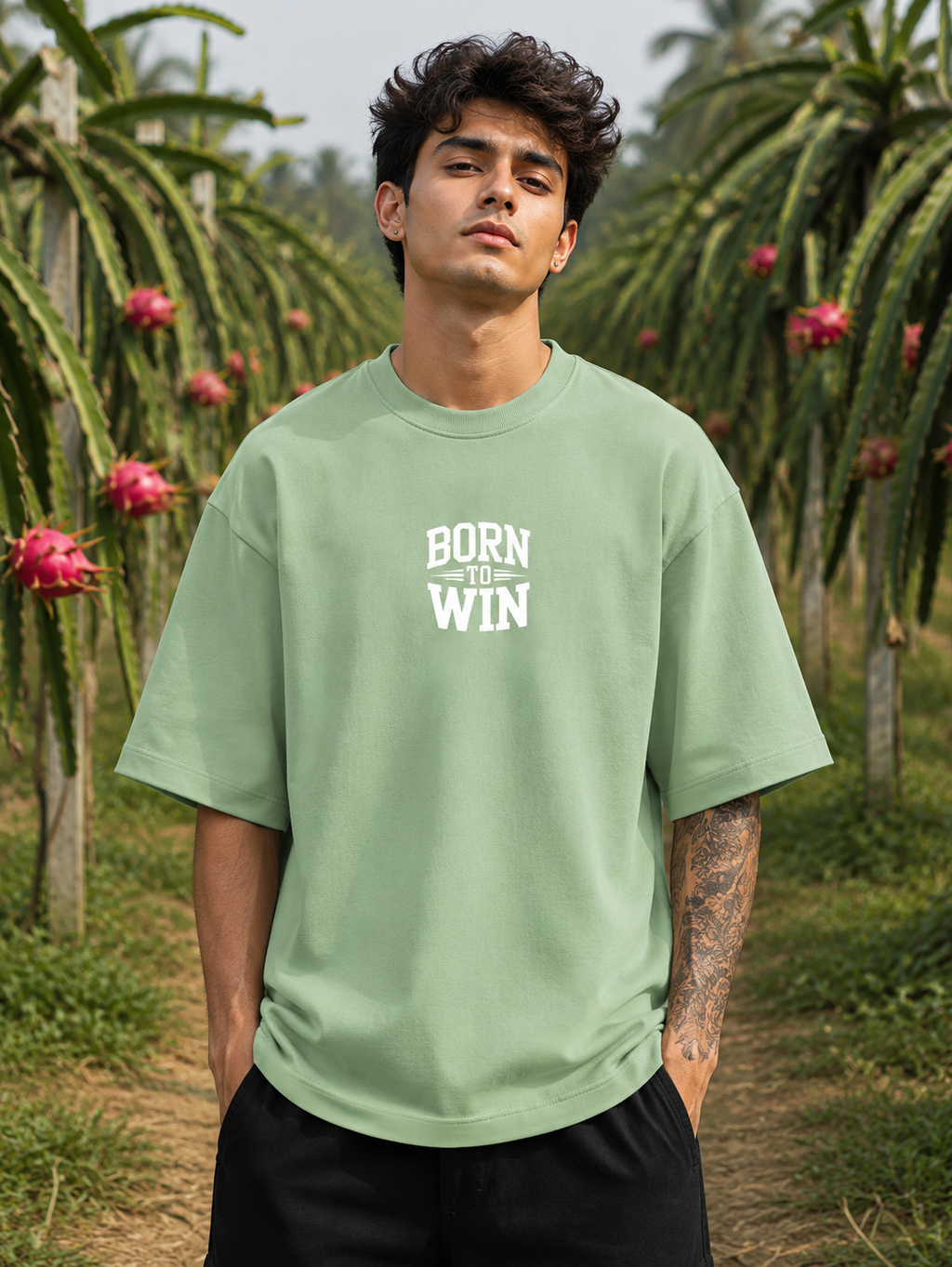 Men's Jade BTW Typography Oversized T-shirt.
