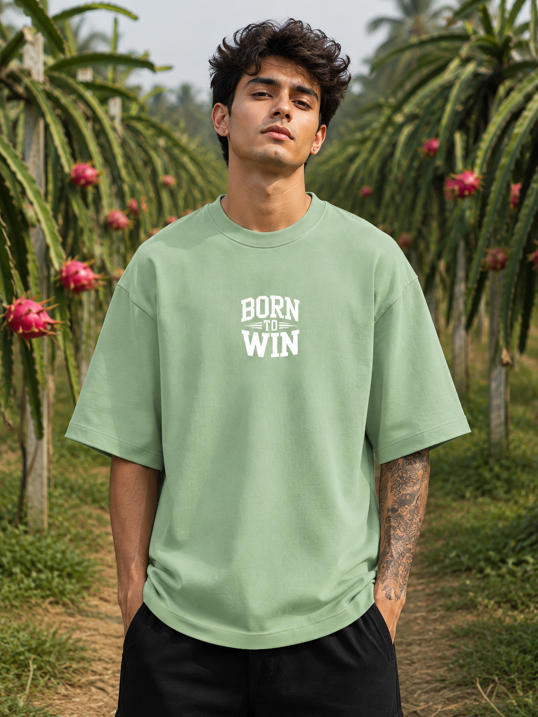 Men's Jade BTW Typography Oversized T-shirt.