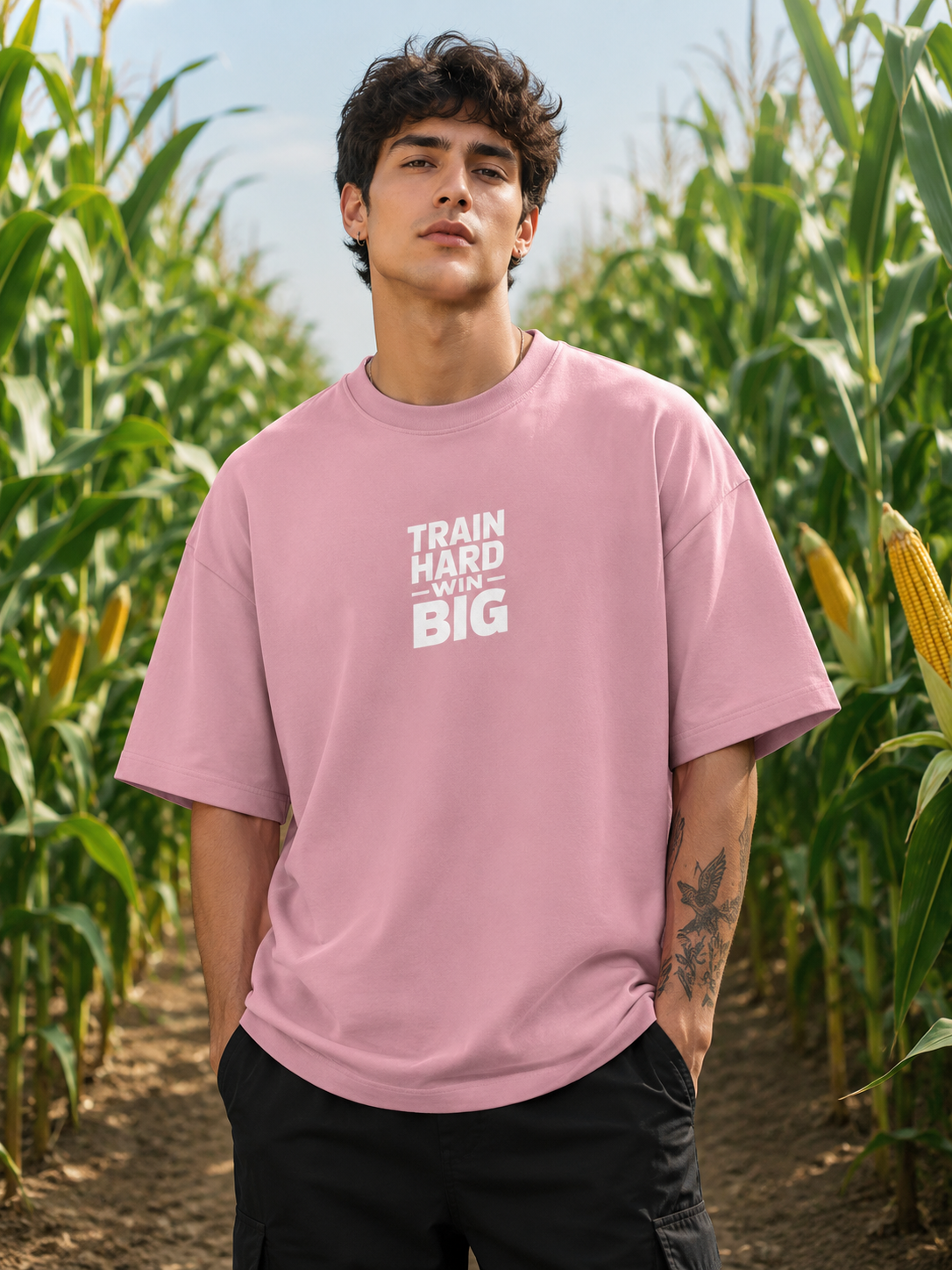 Men's Flamingo THWB Typography Oversized T-shirt